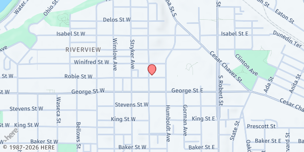 Map showing Loaves & Fishes at St. Matthews at 510 Hall Ave, St. Paul, MN