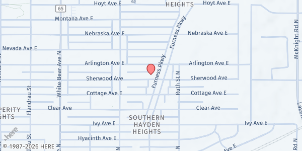 Map showing Loaves & Fishes - Beloved at 1965 Sherwood Ave, St Paul, MN