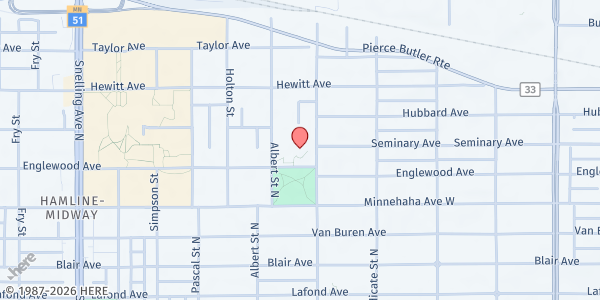 Map showing Mobile Market at Hamline Hi-Rise at 777 North Hamline Ave, St. Paul, MN