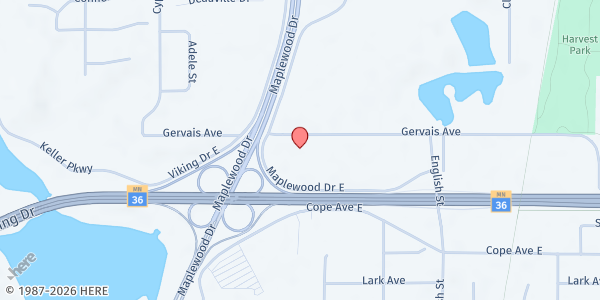 Map showing Second Harvest Heartland NAPS at 1140 Gervais Ave, St. Paul, MN