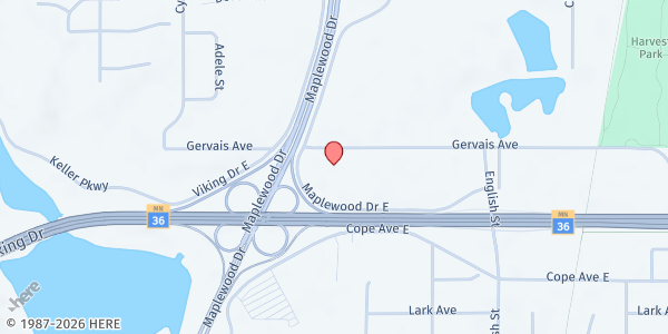 Map showing Second Harvest Heartland NAPS - St. Paul at 1140 Gervais Ave, St. Paul, MN