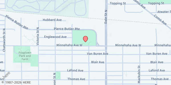 Map showing West Minnehaha Recreation Center at 685 West Minnehaha Avenue, St. Paul, MN