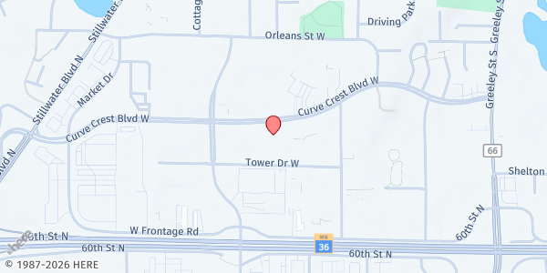 Map showing Valley Outreach-Stillwater at 1911 Curve Crest Blvd. West, Stillwater, MN