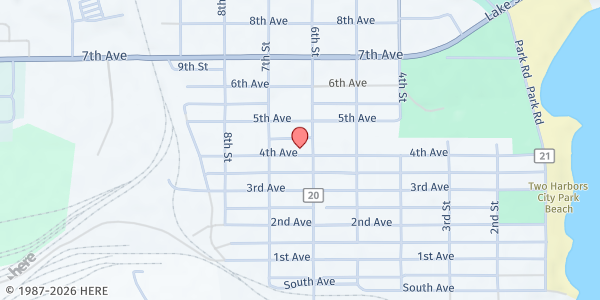 Map showing Bethlehem Lutheran Church at 601 4th Avenue, Two Harbors, MN