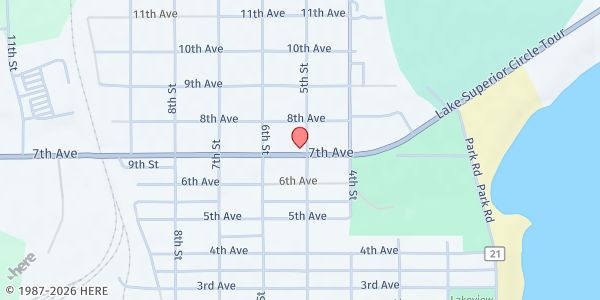Map showing Elijah's Pantry at 501 7th Ave, Two Harbors, MN