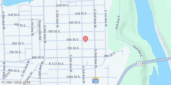Map showing AEOA – Virginia at 702 3rd Ave S, Virginia, MN