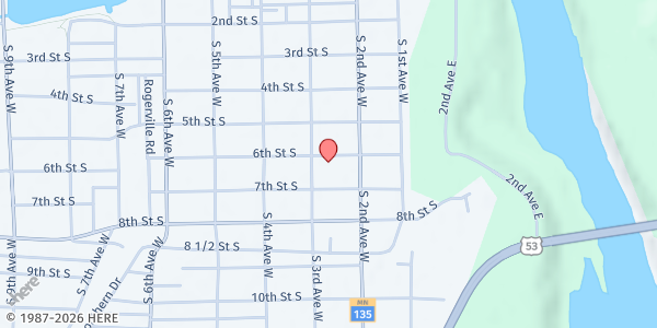 Map showing AEOA – Virginia at 702 3rd Ave S, Virginia, MN