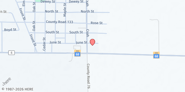 Map showing W.A.F.E.R., Inc. - Wabasso at 210 County Highway 6, Wabasso, MN