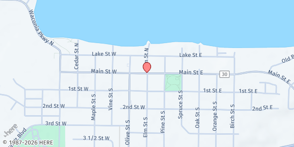 Map showing Gather and Grow Food Shelf & Connection Center - Waconia at 11 S Elm St, Waconia, MN