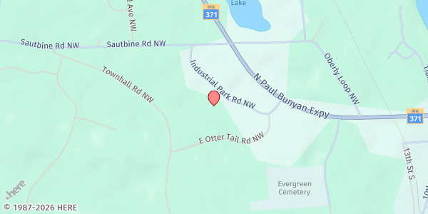 Map showing BI-CAP Walker Location at 8245 Industrial Park Rd NW, Walker, MN