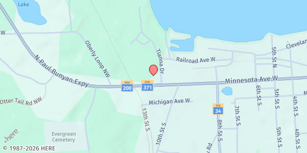 Map showing Community Church-Walker UCC at 1100 Minnesota Ave W, Walker, MN