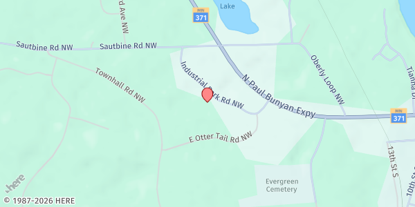 Map showing Walker Area Food Shelf at 8243 Industrial Park Rd NW, Walker, MN