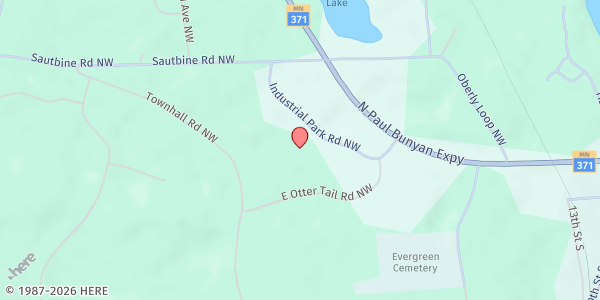 Map showing Walker Area Food Shelf at 8243 Industrial Park Rd NW, Walker, MN