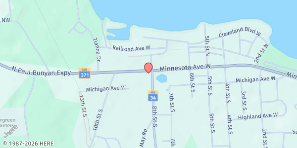 Map showing Walker Food Shelf at 400 River Road, Walker, MN