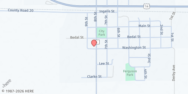 Map showing Walnut Grove Foodshelf at 551 8th Street, Walnut Grove, MN