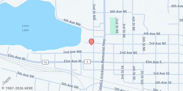 Map showing Waseca Area Food Shelf at 203 3rd Avenue Northwest, Waseca, MN