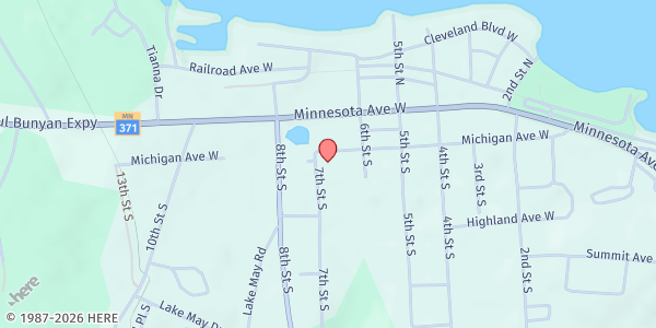 Map showing Walker Community Farmers Market at 617 Michigan Avenue, West Walker, MN