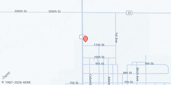 Map showing Westbrook Mary and Martha's Pantry at 1110 11th St, Westbrook, MN