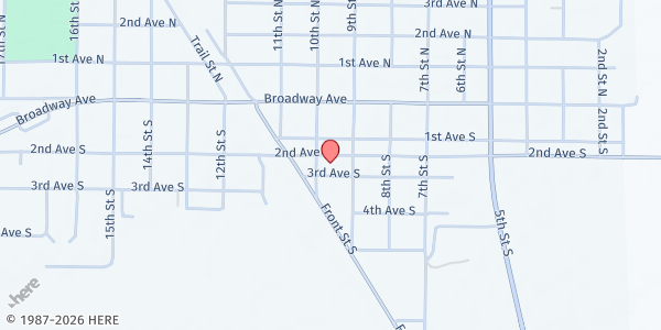 Map showing First Presbyterian Church - Wheaton Community Food Shelf at 905 2nd Ave S, Wheaton, MN