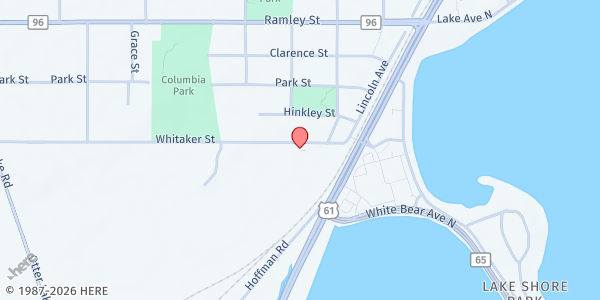Map showing White Bear Area Emergency Food Shelf at 1884 Whitaker Street, White Bear Lake, MN