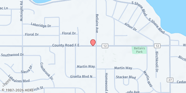 Map showing White Bear Lake Community Market at 2484 East County Road F, White Bear Lake, MN