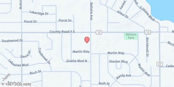 Map showing White Bear Lake Senior Program at 2484 East County Road F, White Bear Lake, MN