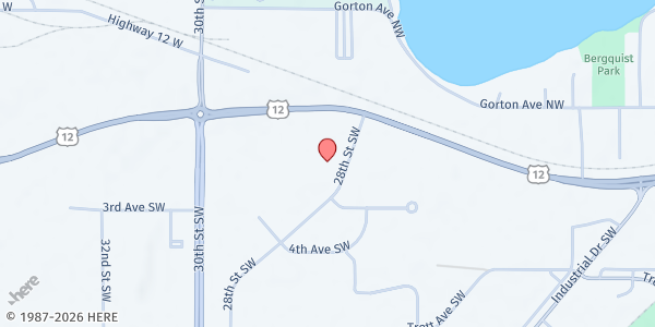Map showing Hawk Creek Animal Shelter at 250 28th Street Southwest, Willmar, MN