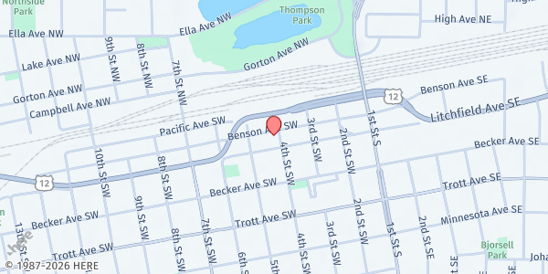 Map showing United Community Action Partnership (UCAP) - Willmar at 200 4th St SW, Willmar, MN