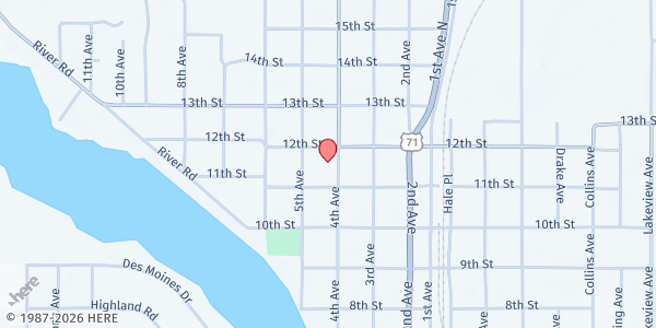 Map showing Windom Area Sharing Center at 1156 4th Ave, Windom, MN