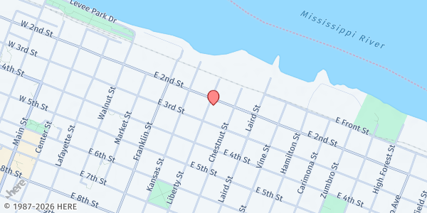 Map showing Winona Farmers Market at 102 Liberty Street, Winona, MN