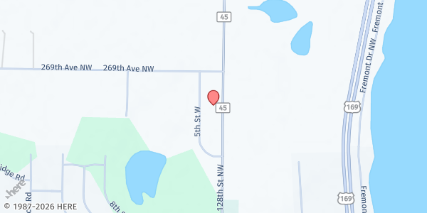 Map showing Passing the Bread Distribution Center at 26833 5th St W, Zimmerman, MN