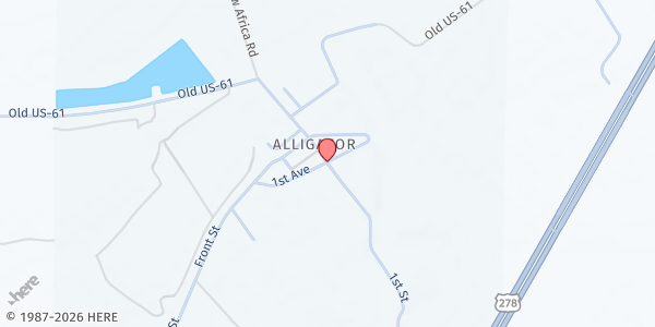 Map showing Friends of the Environment - Alligator at 8 Lake St., Alligator, MS