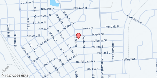 Map showing Old National Guard Armory at Old National Guard Armory, Amory, MS