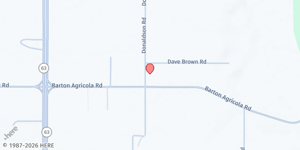 Map showing Barton Assembly of God at 186 Donaldson Rd., Barton, MS