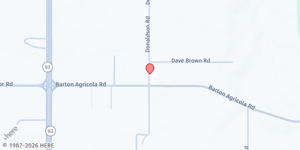 Map showing Barton Assembly of God at 186 Donaldson Rd., Barton, MS
