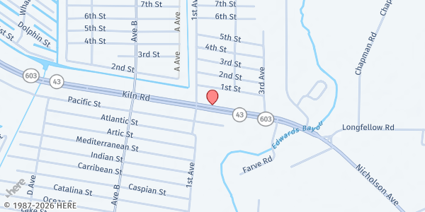 Map showing Hancock County Food Pantry at 9972 Hwy. 603, Bay Saint Louis, MS