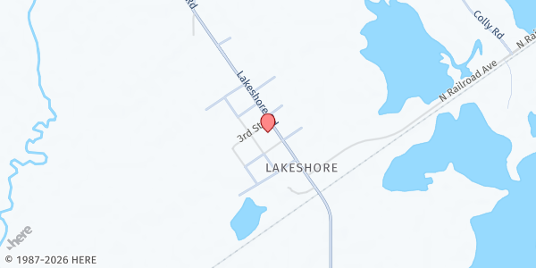 Map showing Lakeshore Baptist Church Distribution Center at 6077 Lakeshore Rd., Bay St. Louis, MS