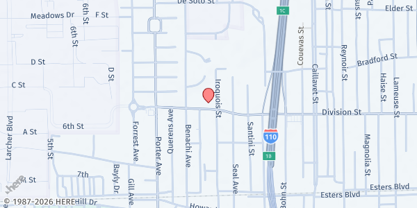 Map showing Back Bay Mission at 1012 Division St, Biloxi, MS