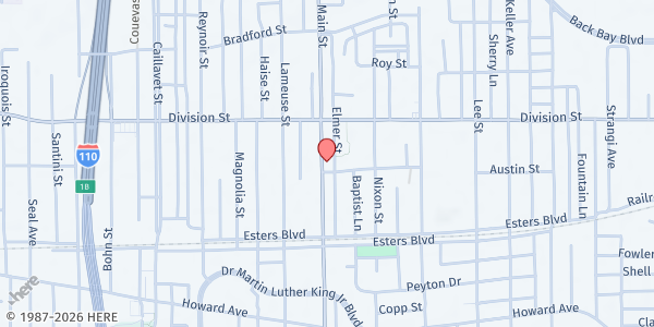 Map showing Crusaders for Christ at 260 G Main St., Biloxi, MS