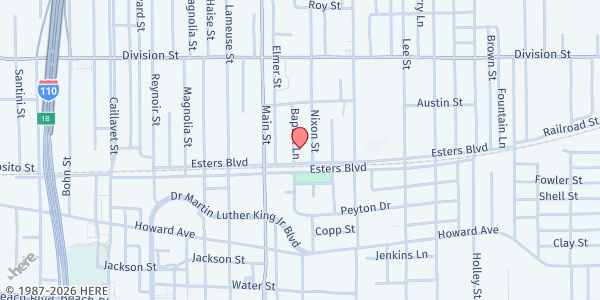 Map showing First Missionary Baptist Church of Biloxi at 658 Esters Blvd., Biloxi, MS