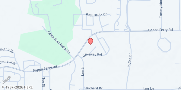 Map showing Hope for The Coast Disaster Relief - Biloxi at 1907 Popps Ferry Rd., Biloxi, MS