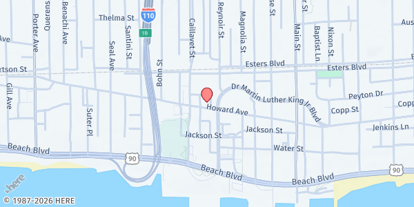 Map showing Nativity of the Blessed Virgin Mary Conference at 870 Howard Ave., Biloxi, MS