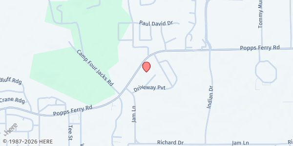 Map showing Pentecostals of the Gulf Coast at 1907 Popps Ferry Rd., Biloxi, MS
