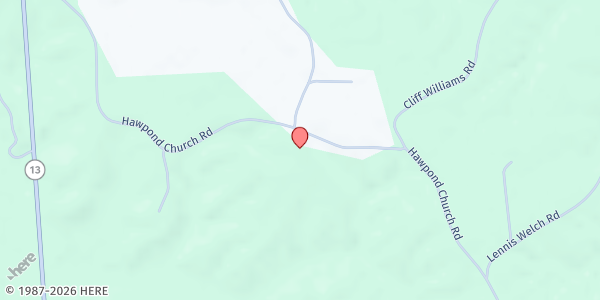 Map showing United Community Dev. Outreach at 403 Hawpond Church Road, Boggan, MS