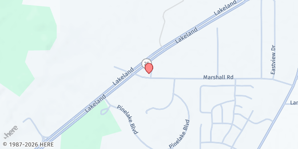 Map showing Pinelake Care Center at 103 F Marshall Rd., Brandon, MS