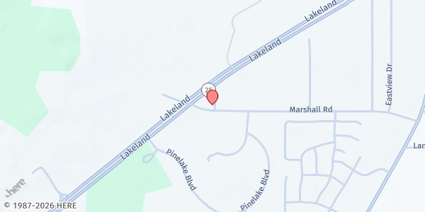 Map showing Pinelake Church Care Center at 103 F Marshall Rd., Brandon, MS