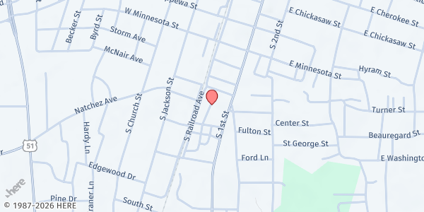 Map showing Bethel A.M.E. Church at 710 Swalm Ave, Brookhaven, MS