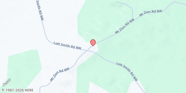 Map showing Mt. Zion Food Ministry at 680 Mt. Zion Rd NW, Brookhaven, MS