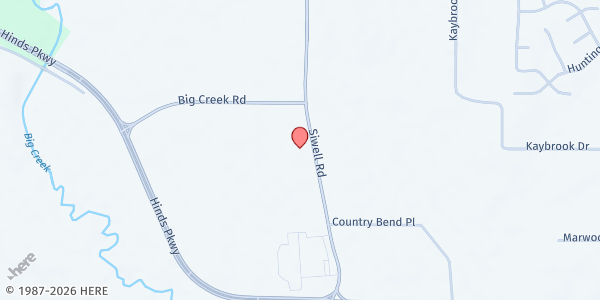 Map showing Country Woods Baptist Church - Byram at 6737 Siwell Rd., Byram, MS