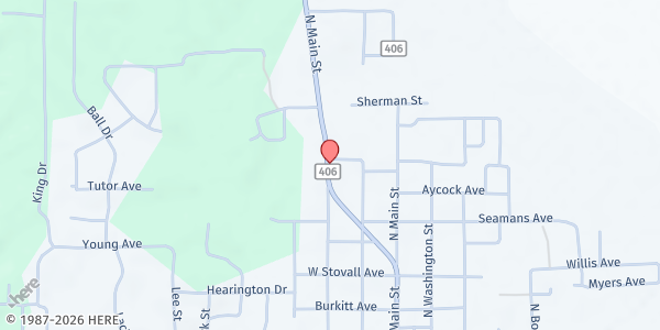 Map showing Calhoun Baptist Association at 203 Byars Ave, Calhoun City, MS